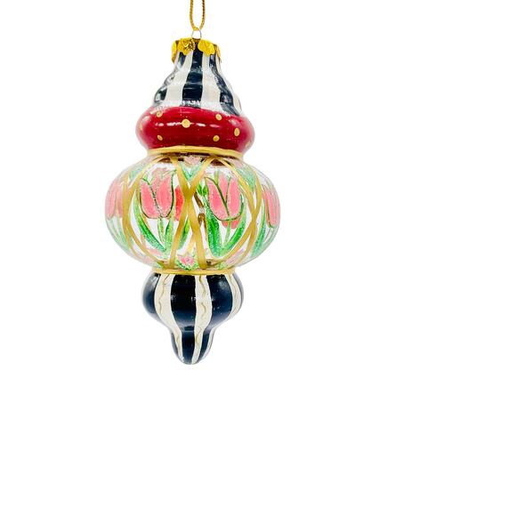 (4) Mackenzie-Childs-style Holiday Ornaments, “Vintage Circus Rose Arbor” - Picture 11 of 12
